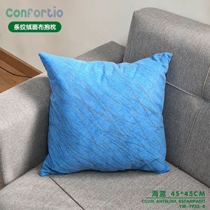 Cuscino in Antelina Blu Mare a Righe 45*45 Cojin con Design Stampato - Product Image 3