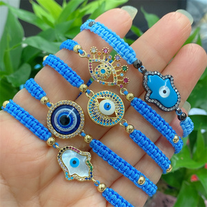 Réglable Dainty <span class=keywords><strong>Evil</strong></span> Eyes Perlé Bracelet Cubique Zircone À La Main Rouge Corde Protection Bijoux Chanceux <span class=keywords><strong>Evil</strong></span> Eyes Bracelet - Product Image 3