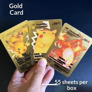 <span class=keywords><strong>Carte</strong></span> dorée Baokemeng Pikachu Dragon cracheur de feu <span class=keywords><strong>VMAX</strong></span> pour Elf Left English Flash Card, boîte authentique, <span class=keywords><strong>carte</strong></span> de jeu - Product Image 1