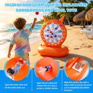 2-in-1 <b>Inflatable</b> Pool Dartboard & Ring Toss <b>Game</b> with Devil Horns - Product Image 3