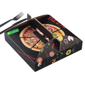 Cajas <span class=keywords><strong>de</strong></span> Pizza para Llevar al por Mayor, Tipo E, Negras, con Impresión Personalizada, Caja <span class=keywords><strong>de</strong></span> Cartón para Pizza <span class=keywords><strong>de</strong></span> Comida Rápida, 12 Pulgadas - Product Image 2
