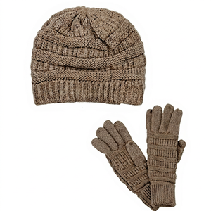 Adult Autumn Winter Windproof Warm 100% Acrylic Knit <b>Hat</b> & Bib 2-Piece Set Jacquard Style Medium Length Wholesale Color Size - Product Image 4