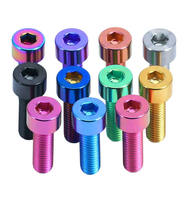 Tornillos de Titanio M3 M5 M6 M8 x 1.25 x 20mm 10mm - 65mm, Paso 1.0mm, Tornillos Allen de Cabeza Hexagonal de Titanio para Asiento de Bicicleta de Carretera DIN913