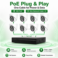Sistema de Vigilancia Wistino PoE con Cámara IP de 8 Canales, Almacenamiento en la Nube Micro SD, Visión Nocturna en Color, Detección de Movimiento, Alarma, Sistema CCTV para Granjas