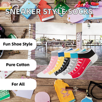 Chaussettes de sport décontractées en coton 100 % pour femmes et hommes, motif dessin animé, logo amusant, nouveauté automne