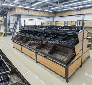 Artículos de la tienda general Estante de exhibición de frutas y verduras Estante de exhibición de verduras de acero inoxidable para tiendas frescas - Product Image 4