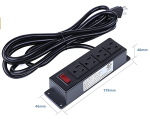 Wall Mountable <strong>Plug</strong> <strong>with</strong> Socket Power Strip <strong>Lighted</strong> Circuit Breaker 4 AC Outlets Power Socket Global for Home Office Desktop - Product Image 5