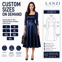 Robe décontractée élégante sur mesure pour femme, col carré, ceinture fine, jupe évasée mi-longue en satin, taille naturelle, grande taille, couleur unie