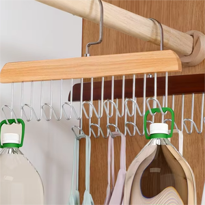 Perchero de madera maciza para ropa, organizador multifuncional para guardar ropa interior y corbatas en el armario del hogar, gancho de secado de ropa para tiendas de ropa. - Product Image 2