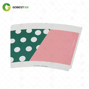 Printed Raw Material Double Wall Coated Paper For Paper Cups 12 16 22oz Paper Cup Fan In Stock Supplier China