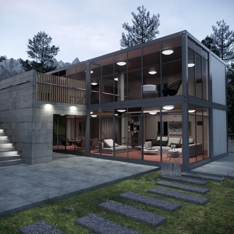 Hızlı inşaat ucuz hafif çelik prefabrik ev satılık