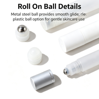Flacon roll-on PP personnalisé en usine 10-30ml avec bille en plastique et en acier pour parfum et huiles essentielles