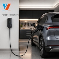 Câble de charge pour véhicule électrique de type 2 certifié CE TUV, 32A 22kW triphasé IP55, câble noir en TPU pour intérieur, pour véhicule électrique