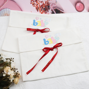 Super Soft Corduroy <b>Envelope</b> Travel Underwear Shirt Packaging Dust Bag Customized <b>Color</b> Corduroy Cosmetic Handbag <b>Envelope</b> Bags - Product Image 2