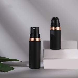 Bomba de botella sin aire negra de 15ml, serigrafía de logotipo personalizado, embalaje cosmético para loción de suero, tubos de plástico, botella sin aire de 5ml - Product Image 2