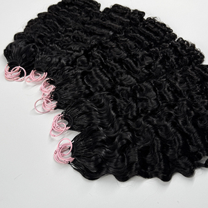 Cheveux humains naturels noirs en vrac, ondulés profonds, sans trame, souples et élastiques, pour tresses bohèmes, fabrication de perruques et usage en salon - Product Image 6