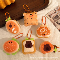 Pendentif Porte-clés Peluche Burger Ultra Doux, Bijou Créatif Mignon Anti-stress Unisexe, Accessoire de Sac Polyvalent, Vente en Gros