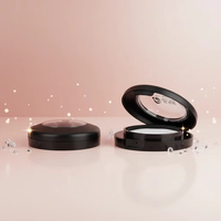 Boîtier compact en plastique noir rond transparent de qualité supérieure pour poudre, blush et fond de teint – Emballage cosmétique
