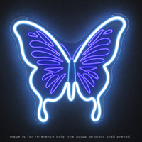 Enseigne néon LED Papillon multicolore, luminaire mural publicitaire pour chambre, mariage, fête, décoration intérieure
