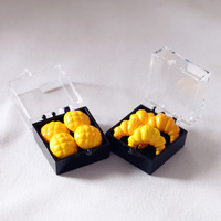 Miniatures de croissants simulés en boîte pour accessoires de maison de poupée, mini-aliments, gâteau à l'ananas, ornements DIY