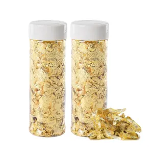 Wholesale Price Private Label 2G 5G 10G Decorative Gold Leaf Flakes Popular Gold Foil Paper Leaf For Crafts Nail Makeups