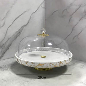 L'ultimo Design <span class=keywords><strong>a</strong></span> 2 livelli in marmo Snack Dessert Cake Stand Set di alzate per <span class=keywords><strong>torta</strong></span> in ceramica dorata per matrimonio - Product Image 5