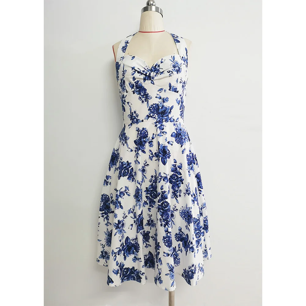 Shop Our Vintage 1950s Cotton Floral Printed Halter Neck Dress