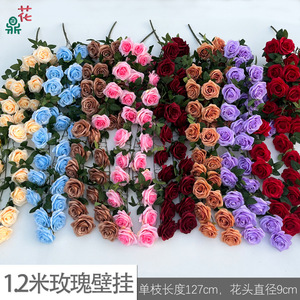 Guirlande de roses artificielles en soie 1,2m 1,8m Décoration murale pour la maison Cache-tuyau Style moderne - Product Image 4