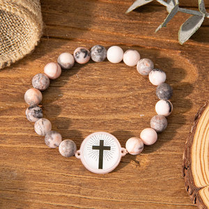 Nuevo diseño regalo religioso NFC diario versículo <span class=keywords><strong>de</strong></span> la Biblia pulseras cruzadas Unisex código QR personalizado versículo <span class=keywords><strong>de</strong></span> la Biblia Chip pulsera cruzada <span class=keywords><strong>de</strong></span> piedras preciosas - Product Image 2