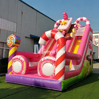 Toboggan aquatique gonflable en PVC de qualité commerciale à double voie Candy Land 8*4*6m pour adultes, utilisation intérieure/extérieure
