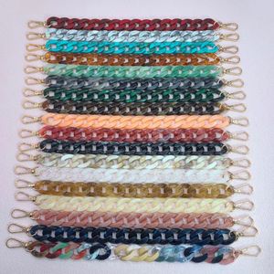 カラフルなアクリルチェーンストラップゴールドフック付きハンドバッグ用おしゃれなDIYバッグアクセサリー財布交換用複数シェード - Product Image 1