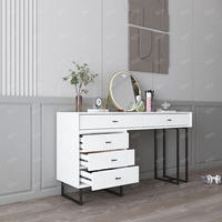 NOVA Meubles modernes Commode réglable pour chambre à coucher Table de maquillage en bois blanc avec miroir à lumière LED