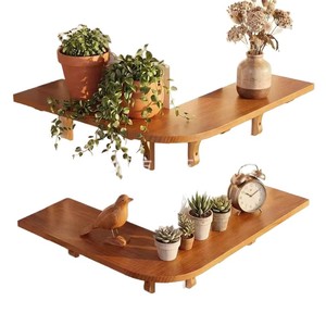 Wooden <b>Wall</b> Corner <b>Shelf</b> Irregular Shape <b>Wall</b> <b>Mounted</b> For Flower Pots Ornaments Living Room Storage - Product Image 5
