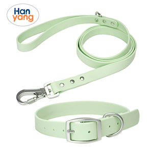HanYang OEM diseño personalizado <span class=keywords><strong>popular</strong></span> Gran oferta ajustable impermeable espesor PVC perro Correa al por mayor suave <span class=keywords><strong>Collar</strong></span> y Correa conjuntos - Product Image 2