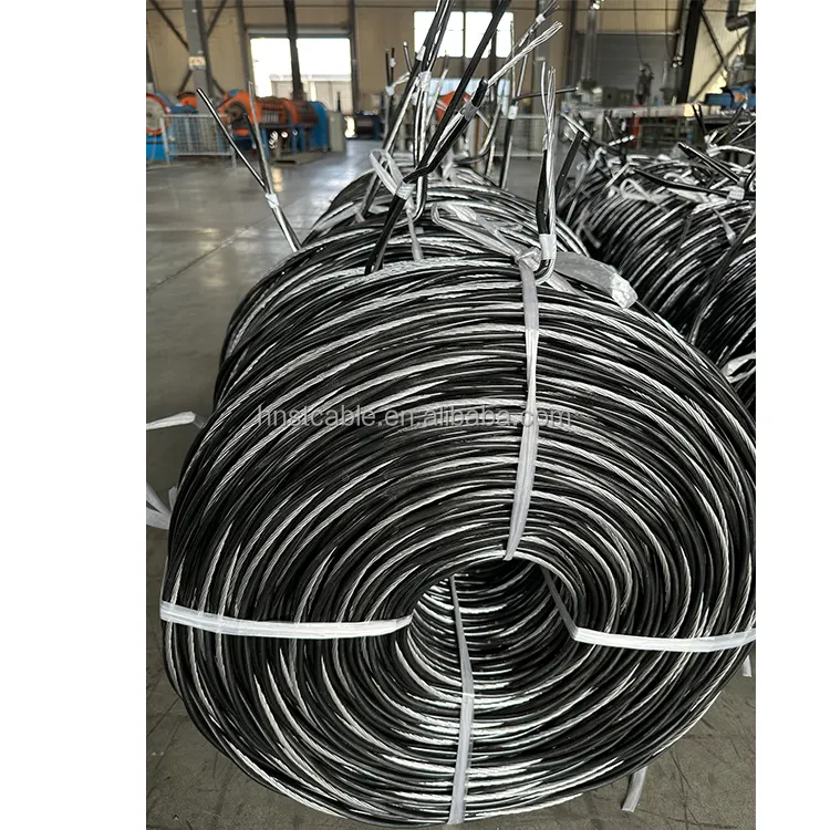 Kabel dupleks ABC 6AWG 4AWG 2AWG kabel XLPE LDPE bundel udara Aluminium kabel drop layanan listrik