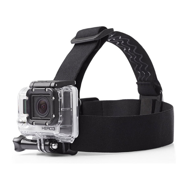Three-Stripes ABS Material Anti-Slip Mount Accessories for Action Camera Head Strap Model a with Included Selfie Stick