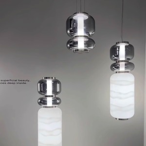 Lampadaire en verre moderne à LED avec commande tactile, style nordique, éclairage postmoderne, lampe décorative pour salon - Product Image 2