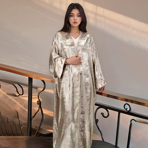 <span class=keywords><strong>France</strong></span> Vintage <span class=keywords><strong>Abaya</strong></span> Robe de Soirée pour Femmes Glitter Rhinestone Batwing Sleeve V-Neck Breathable Polyester Free for Plus for Eid - Product Image 2