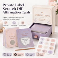Coffret Cadeau de Luxe 52 Cartes d'Affirmation à Gratter pour le Bien-être et la Pleine Conscience, avec Boîte Rigide au Toucher Doux et Grattoir