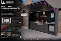 Dapur Luar Ruangan Modular Baja Tahan Karat Berkualitas Tinggi Terintegrasi dengan Panggangan BBQ, Pergola Tahan Air dan Angin, Desain Modern