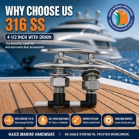 Nouveau HAICE Égouttoir de pont encastré dissimulé en acier inoxydable 316 de 4-1/2 pouces avec égouttoir en nylon pour yacht et bateau, matériel d'amarrage