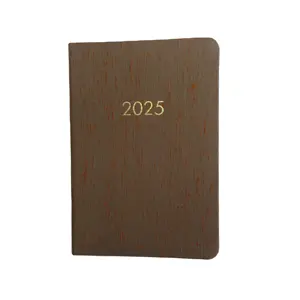 دفتر ملاحظات وتخطيط شهري بغطاء مقوى من القماش رمادي اللون مخصص للبيع بالجملة موديل B6 لعدد 18 شهرًا لعامي 2024-2025