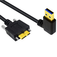 Cable DE DATOS DE cargador USB 3,0 Micro B de fábrica con soporte de bloqueo de tornillo doble sincronización de datos y cable de carga