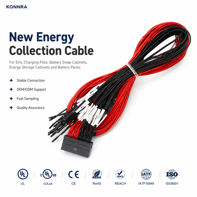 Custom BMS Sampling Wire Harness for Motorcycle Automobile Energy Storage Voltage Temperature Collection Cable PVC IP68