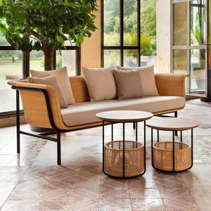 Ensemble <span class=keywords><strong>de</strong></span> salon élégant en rotin, mobilier <span class=keywords><strong>de</strong></span> <span class=keywords><strong>jardin</strong></span>, tissage naturel, coussins moelleux, canapés <span class=keywords><strong>de</strong></span> <span class=keywords><strong>jardin</strong></span> pour intérieurs et extérieurs haut <span class=keywords><strong>de</strong></span> gamme - Product Image 1