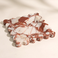 Plateau de service en marbre Calacatta Bourgogne de luxe, vente chaude en usine, pour présentation de bijoux, articles de salle de bain - Assiette décorative pour la maison