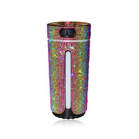 Purificateur d'air de voiture, humidificateur orné de diamants, diffuseur d'aromathérapie alimenté par USB, porte-gobelet, éclairage d'ambiance, barre d'oxygène