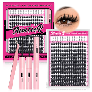 US Local Stock 100D Spikes Cluster <strong>Lashes</strong> Natural Look <strong>Volume</strong> 232Pcs 10-18mm <strong>Lash</strong> Cluster Kit with Bottom <strong>Lash</strong> - Product Image 1