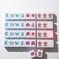 Jeu de Mahjong américain, tuiles en acrylique à 4 couches, design floral blanc NEWS Winds, tuiles Joker Flower, vente en gros