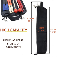 Sac de transport pour baguettes de batterie Oxford à double sangle personnalisé, imperméable, professionnel, pour le rangement des baguettes de batterie